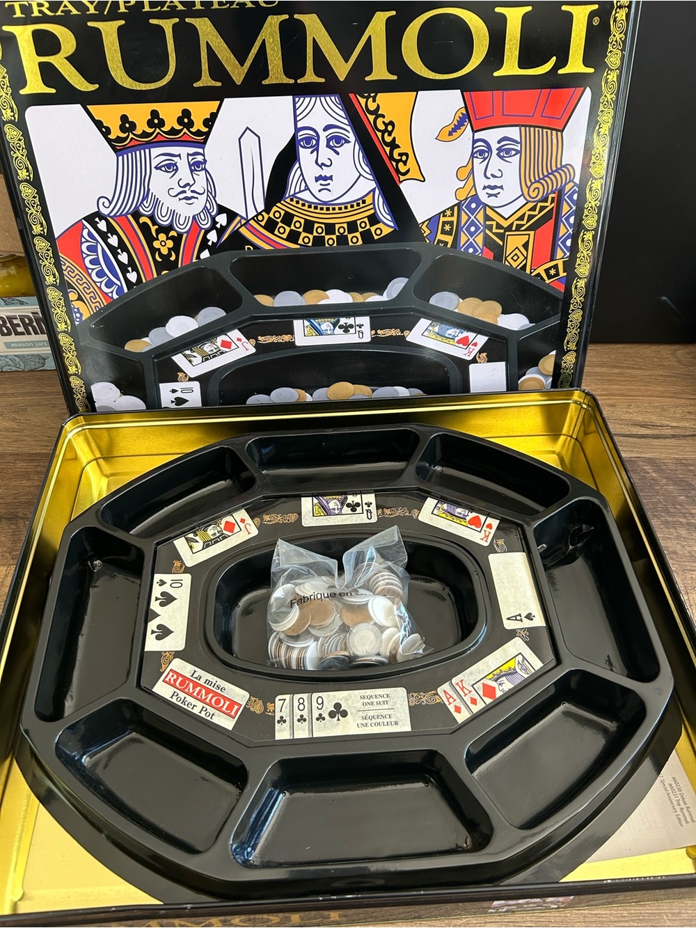 Deluxe Tray Rummoli Game Pack n Collectible Storage Tin - Sealed Chips